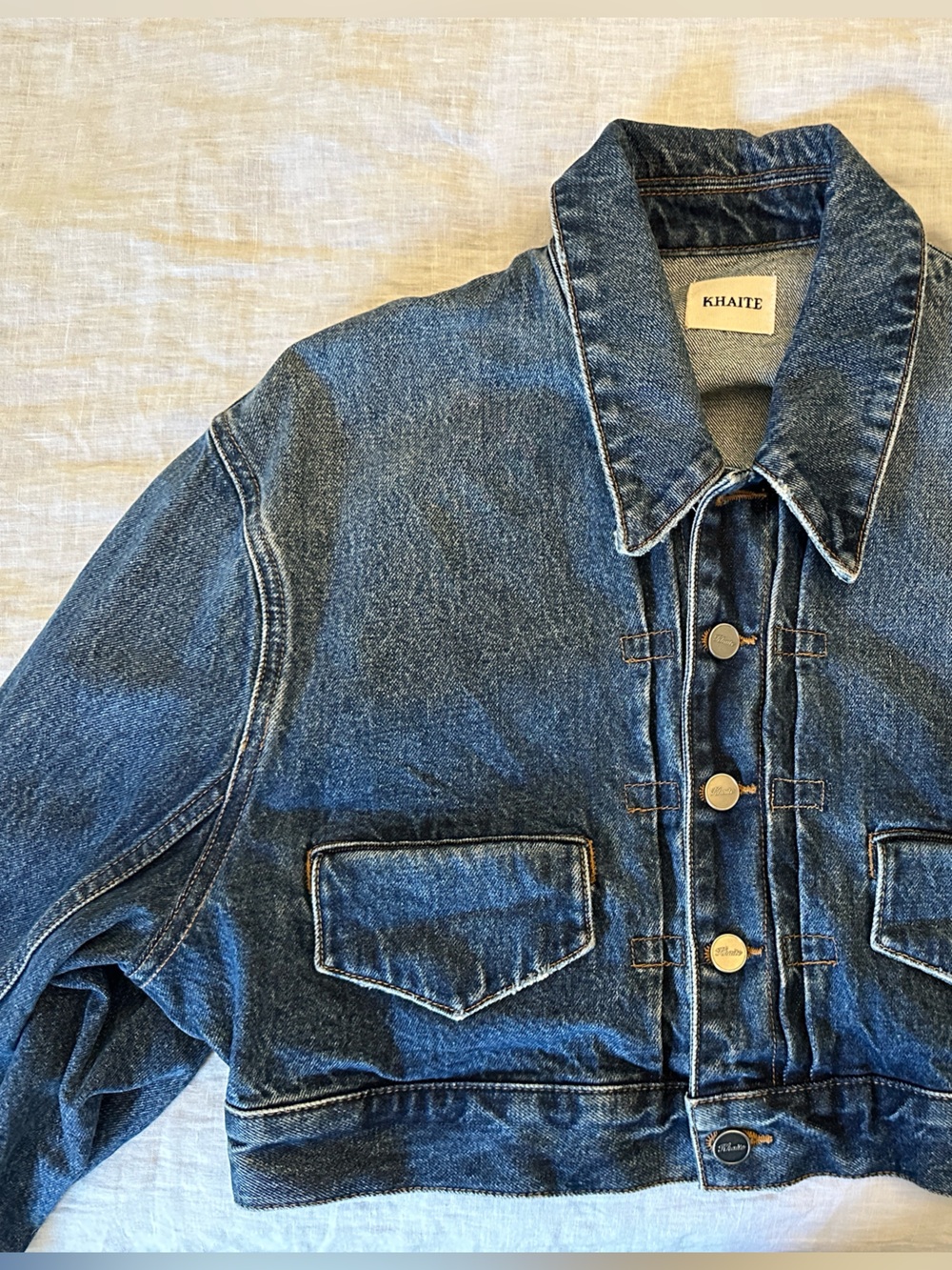 KHAITE Combly cropped denim jacket - Picture 8 of 11